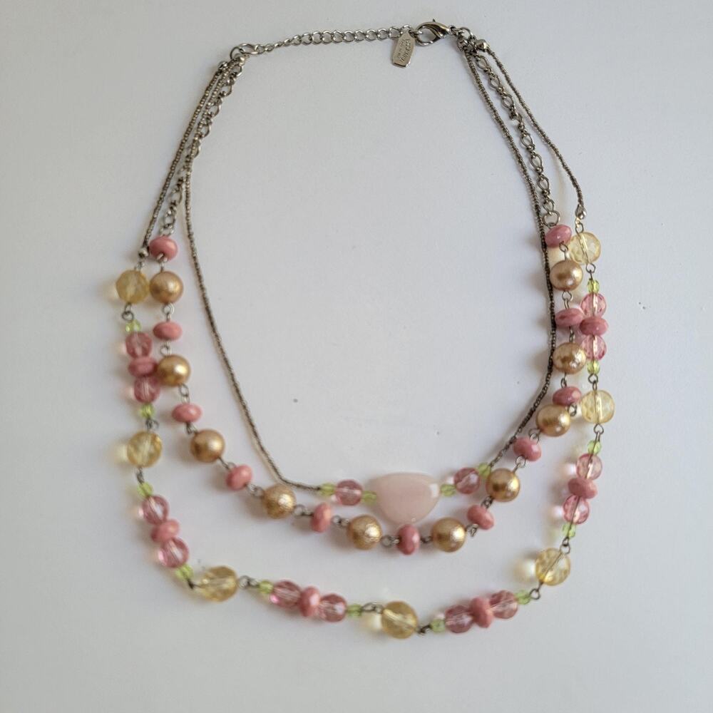 Multicolor Beaded Layered Necklace Essence Statement Strand 22 In Made In Italy